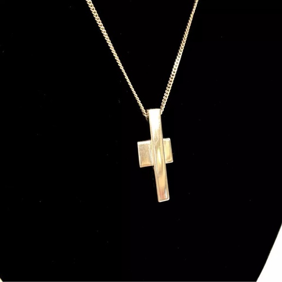 GUCCI Cross Necklace Pendant SILVER 925 15.7” with Gucci Dust bag - Picture 7 of 7